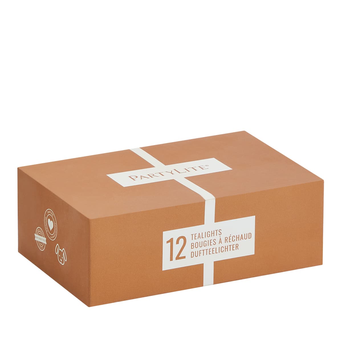 Cozy Cabin Life 12-Piece Tealight Sampler box against a white background.