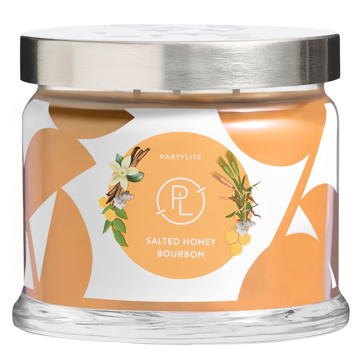 Salted Honey Bourbon 3-wick Jar Candle against a white background